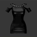 Black Mannequin Torso With Shoulder Sleeves And White Dot Collar Design