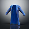 Blue Open Front Robe With Long Sleeves And Flowy Fabric On Neutral Gradient Background 3d model