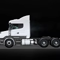 White Heavy Duty Utility Truck With Modern Cab Design And Large Cargo Wheels