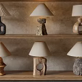 medieval table lamp pottery jar table lamp ornaments combination 3d model