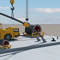 Yellow Industrial Crane With Heavy Duty Reel And Machinery Components
