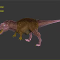 3D Render of Brown Tyrannosaurus Dinosaur in Standing Pose with Gray Gradient Background
