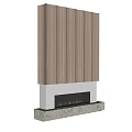 Silent wind fireplace background wall modeling 3d model