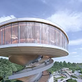 Modern Sales Office Building With Unique Spiral Design And Green Surroundings