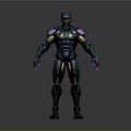 Game Movie Character 3D Model With Detailed Futuristic Armor Blue Purple Accents And Sharp Claws