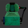 Handheld Device With Green Blue Casing Display Screen And Pattern Knobs Cable