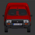 Red Cargo Van With Shiny Exterior Black Windows And Compact Design 3d model