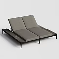 Double Seat Lounge Sofa With Gray Cushions Black Frame And Marble Top 3d model