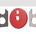 Essential Red Circular and Silver U Shaped Automotive Parts with Holes for Vehicles