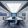 Technology Style Command Center Meeting Room 3d model