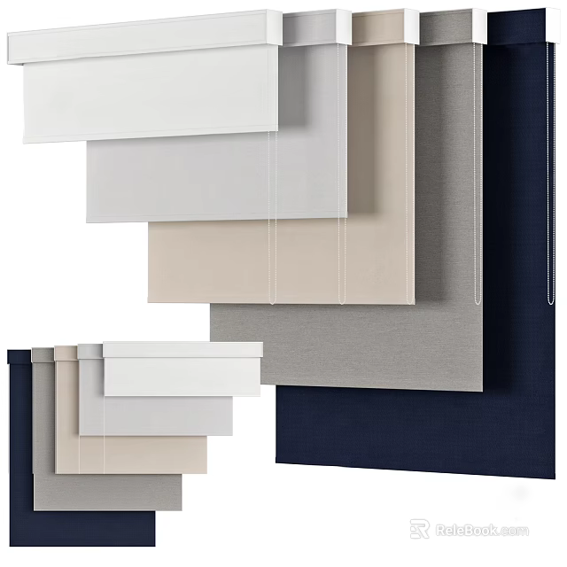 Stylish Window Blinds with Multiple Color Options for Modern Home Decor 3d model 