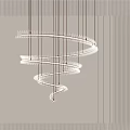 Modern Luxury Spiral Shaped White Chandelier Hanging in Minimalist Interior Space