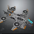 Advanced Futuristic Spacecraft With Multiple Engines For Deep Space Exploration Missions 3d model