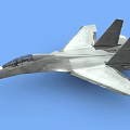 Modern Fighter Jet With Aerodynamic Design And Silver Gray Color In Blue Sky