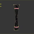 Elegant Deep Blue Decorative Column With Golden Rings And Smooth Design