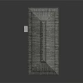 Cartoon Style 3D Brick Building Scene With Gray Roof Chimneys Windows And Base Reflection
