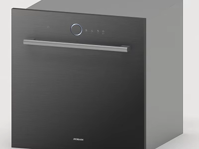 Joyoung Black Modern Kitchen Dishwasher With Sleek Design And Digital 3d model