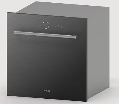 Joyoung Black Modern Kitchen Dishwasher With Sleek Design And Digital 3d model