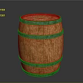 Traditional Wooden Barrel With Solid Construction Natural Wood Texture And Metal Hoops