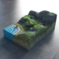 Commercial Geological Terrain Model With Layered Structure Water Area And Green Facilities