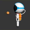 Astronaut in White Spacesuit and Blue Helmet Holding Ringed Planet Model