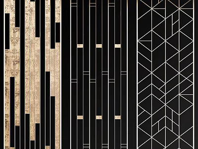 Modern Room Dividers With Decorative Stripes And Geometric Patterns Design 3d model
