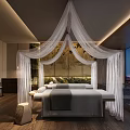 Serene SPA Sauna Room With White Canopy Massage Bed Wooden Flooring And Large Windows