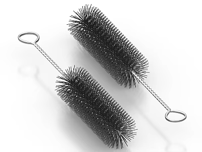Stiff Bristles Cleaning Brushes With Metal Handles For Daily Life Use 3d model