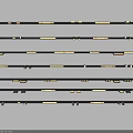 Black And Gold Long Strips Neatly Arranged In Multiple Parallel Rows 3d model