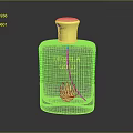 Woman holding Tequila Gold perfume with gold cap transparent bottle and agave leaf design