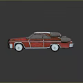 Red Futuristic Space Car With Rocket Engines And Aerodynamic Exterior Design