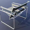 Modern Minimalist Single Chair With Silver Metal Frame And Gray Fabric Seat