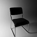 Sleek Modern Single Chair With Black Leather Seat And Chrome Metal Frame