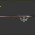 Traditional Red Shaft Spear With Silver Head And Metal Decorations On Smooth Black Surface