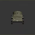 Detailed Military Tank Model With Green Body Triangular Mark Number 231 And Brown Tracks