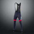 Dark Colored Cycling Bib Shorts With Suspenders And Red Stripes