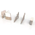 Wooden Stone Building Components With Various Shapes Arches And Wall Fragments
