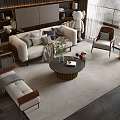 Modern Living Room Sofa And Coffee Table Set With Pillows Rug And Accent Chair