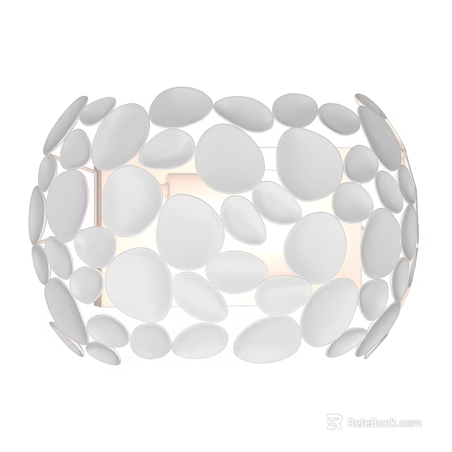 Modern Minimalist White Irregular Circular Decorative Ceiling Light with Soft Glow Design 3d model