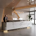 Modern Company Reception Area Bar Reception Desk 3d model