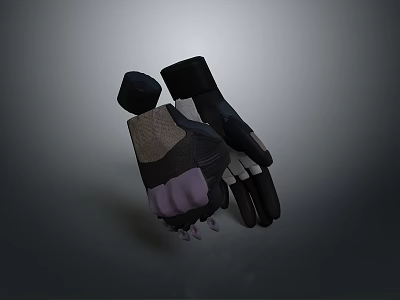 Practical Black Fingerless Gloves For Daily Use And Comfortable Wear 3d model