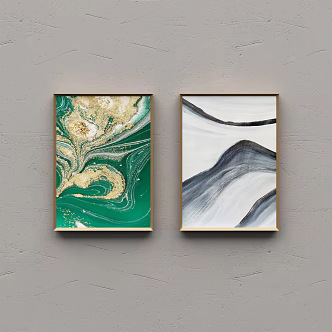 Modern Simple Light Luxury Abstract Hanging Painting 3d model