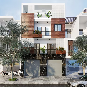 Modern single-family villa residential building 3d model