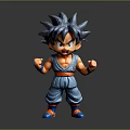 Decorative Anime Character Figurine With Blue Hair Red Belt Standing Pose For Home Decoration