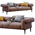 Gianfranco double sofa leather sofa 3d model