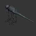 Game Movie Character with Large Glowing Eyes Dark Translucent Texture Unique Fantasy Design