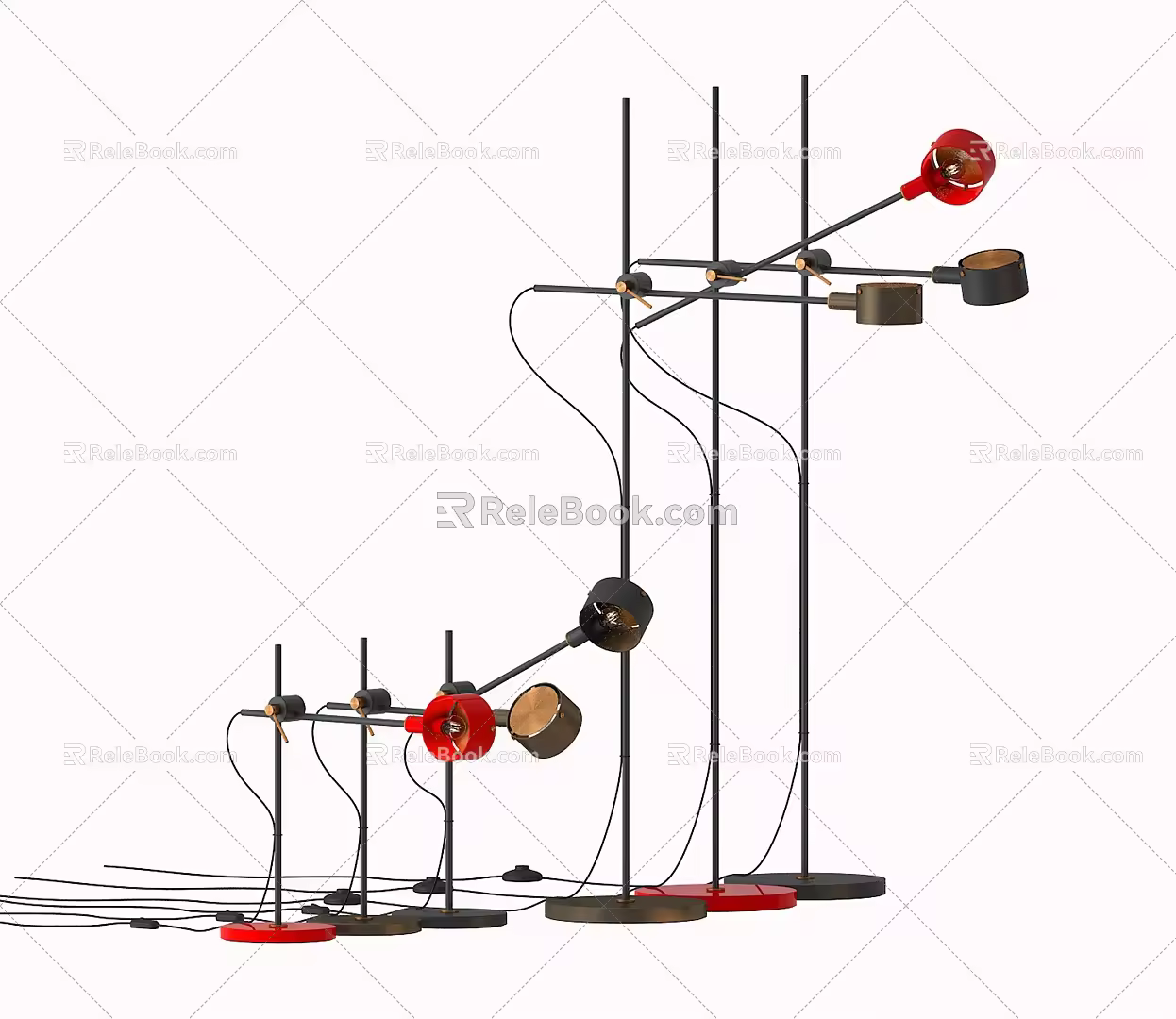 Modern lighting combination table lamp floor lamp 3d model