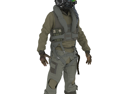 Modern astronaut flight suit model