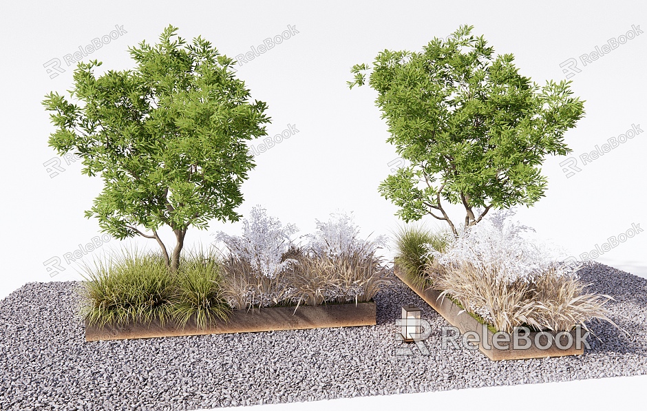 Modern Shrub Plant Combination model