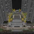 Aerial View Planning of High Rise Residential Complex With Central Open Space and Landscaped Greenery